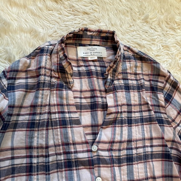 Birds of Paradis By Trovata Finley Pintuck Plaid Shirt - Size Small - Picture 6 of 10